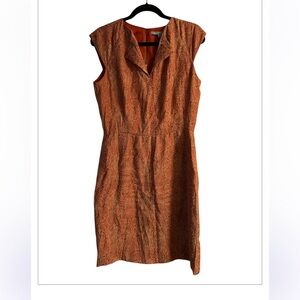Antonio Melani Ladies Snake Print Sheath Dress, Burnt Orange, Size 8